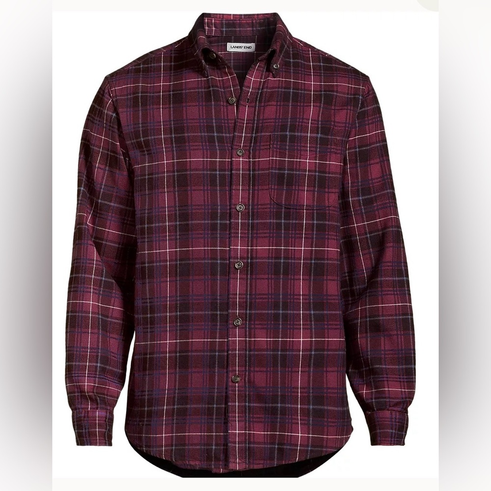 Burgundy Spritz/ Navy Plaid Flannel Shirt